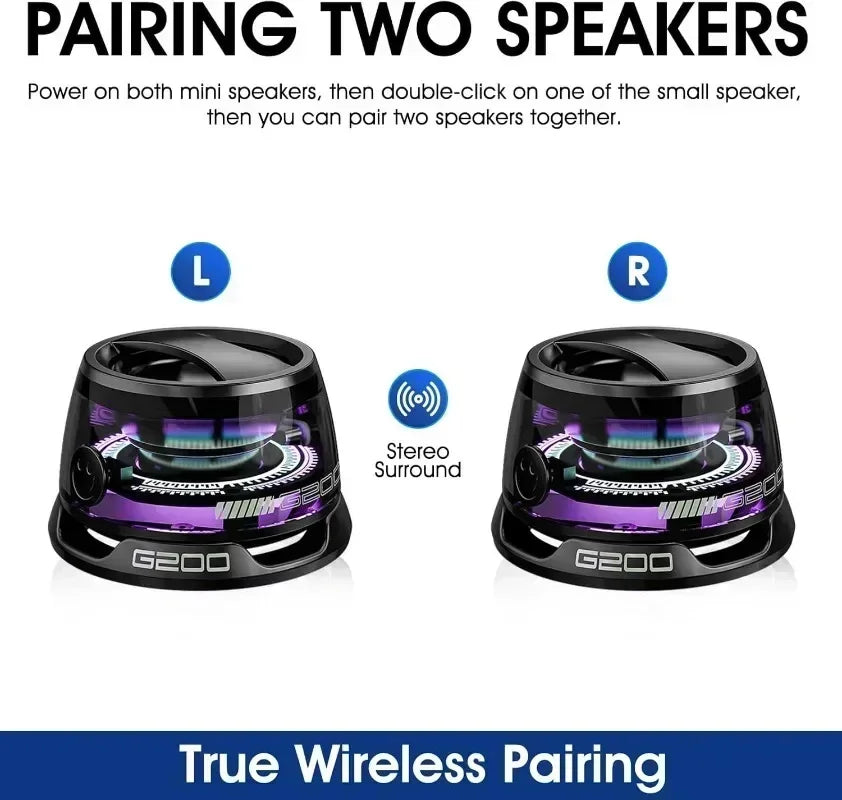 Portable Bluetooth Speaker G200 RGB Lighting Magnetic Speaker BT5.3 Mini Sound Box 7 Hours Playback Phone Holder Holiday gift
