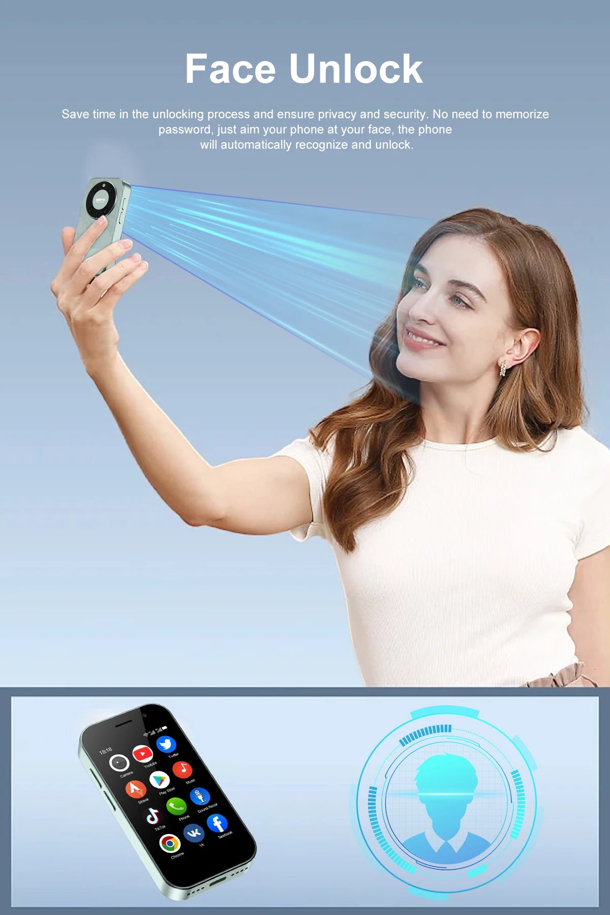 SERVO KING9000, petit téléphone portable Smartphone, écran HD 3.0 ", Android 10.0, réseau 4G, persévérance, 2 Go + 16 Go, 2000mAh,Reconnaissance faciale , mini téléphone portable