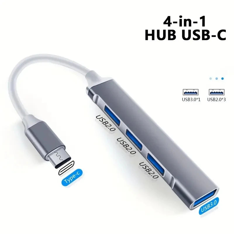 Hub USB Type-C 4 Ports 3.0 - Adaptateur OTG Multifonction 🔌💻
