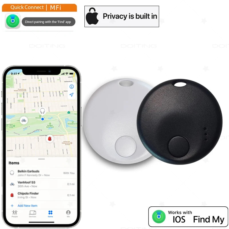 Nouvelle mini étiquette intelligente, traqueur de bagages Bluetooth. Fonctionne avec l'application Find My (iOS uniquement), localisateur d'articles pour clés, bagages, sac à dos