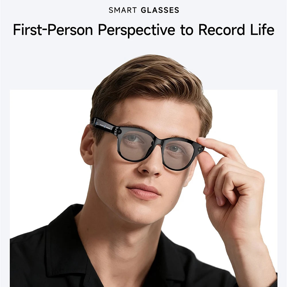 AI lunettes intelligentes traduction en temps réel double caméra Bluetooth appel lunettes de soleil tirer Audio vidéo lecteur de musique multifonctionnel hommes