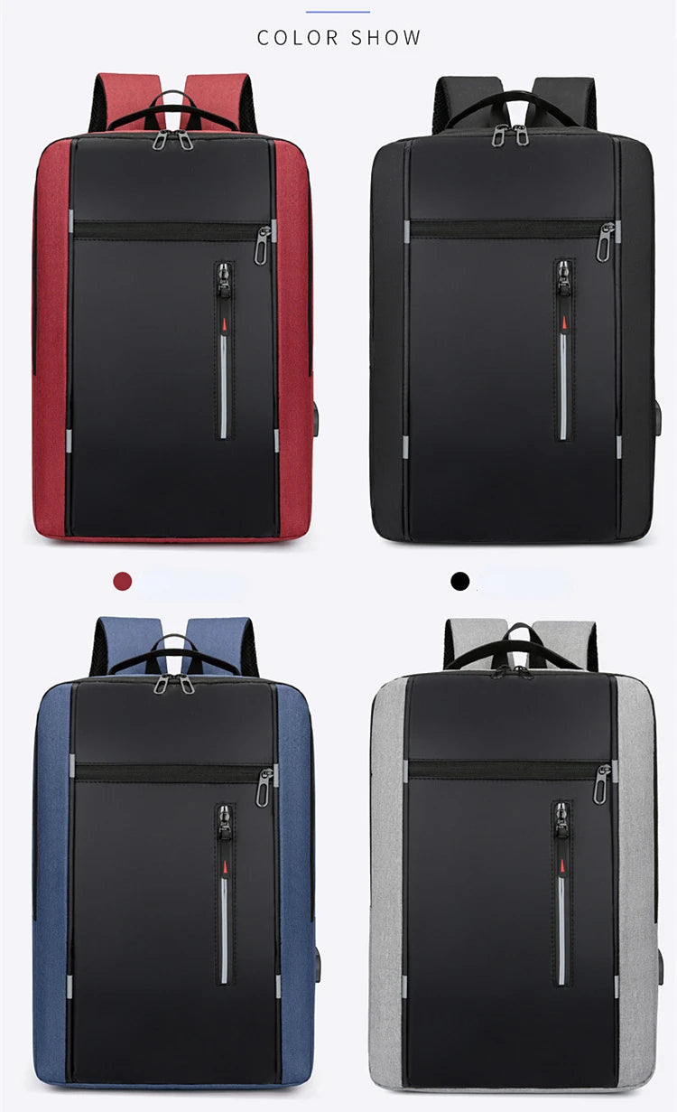 Sac à dos d'affaires étanche pour hommes, sacs à dos d'école USB, sac à dos pour ordinateur portable de 15.6 pouces, sacs à dos de grande capacité pour hommes