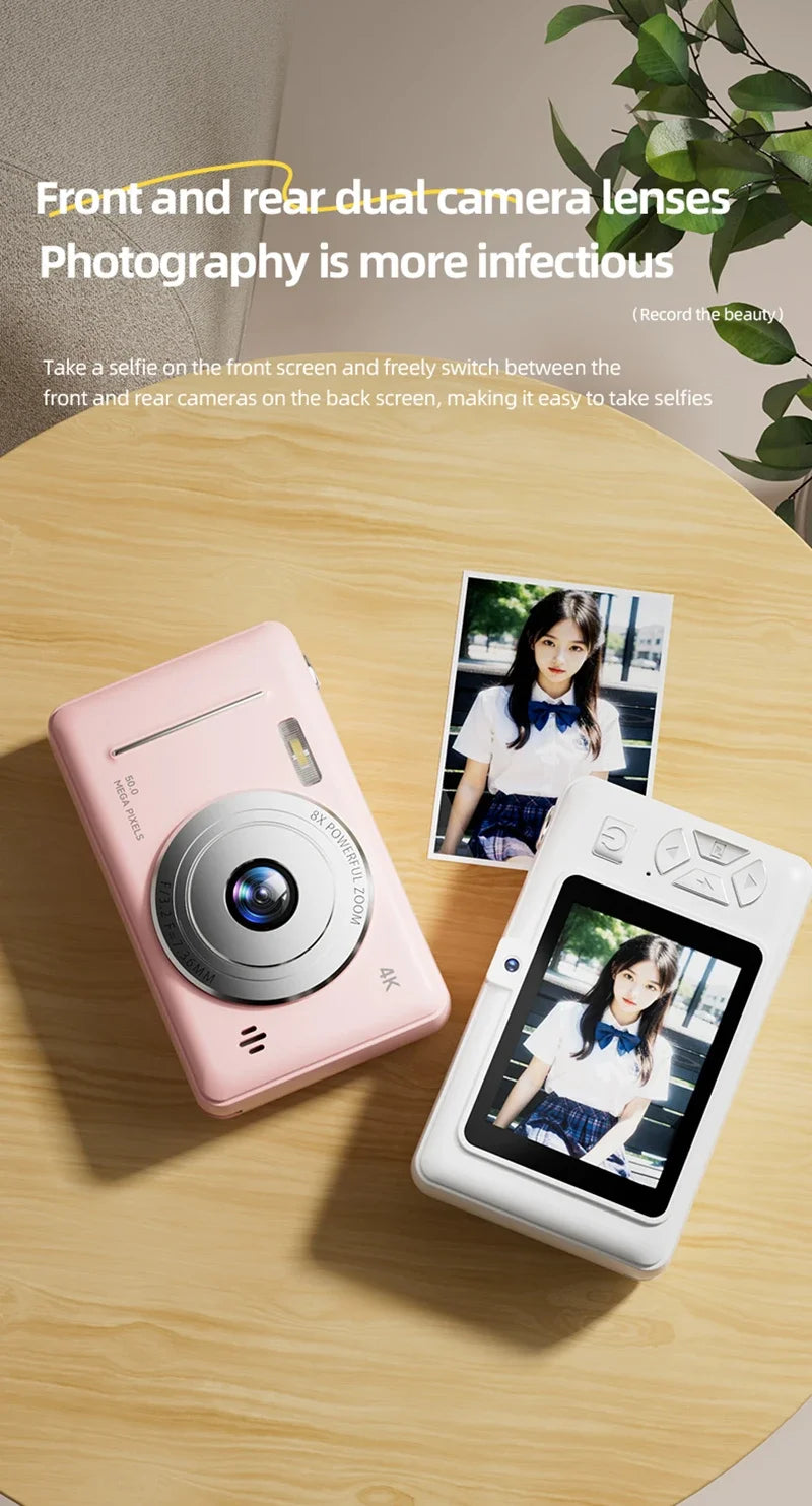 Xiaomi 4K appareil photo numérique rétro CCD Portable carte caméra d'entrée de gamme double caméra Flash 50 millions de Pixels mise au point automatique