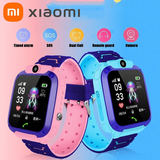 Xiaomi 4G enfants montre intelligente Mini enfants téléphone avec appel SOS caméra 3 en 1 dessin animé montre fille garçon anniversaire cadeau de noël 2025New