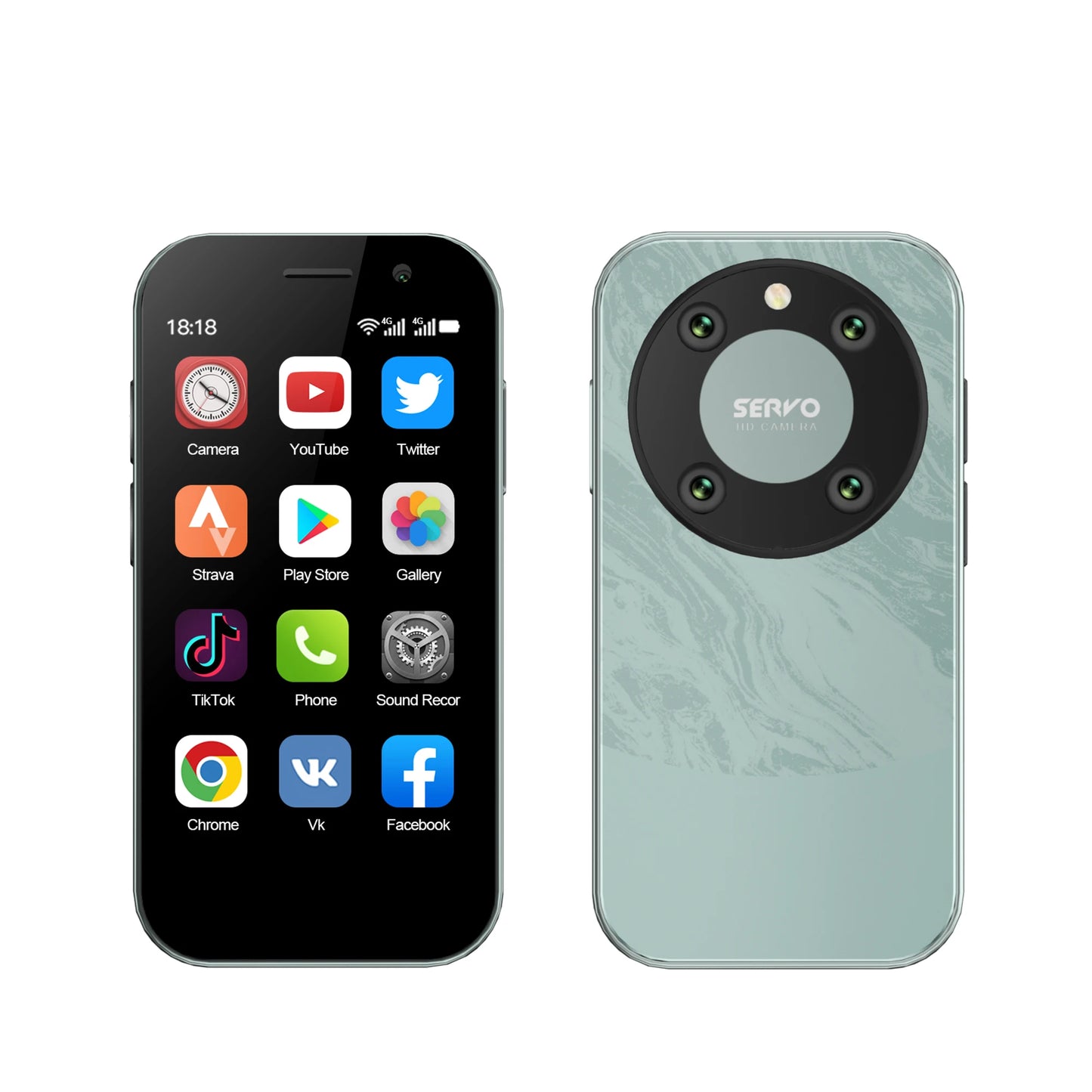 SERVO KING9000, petit téléphone portable Smartphone, écran HD 3.0 ", Android 10.0, réseau 4G, persévérance, 2 Go + 16 Go, 2000mAh,Reconnaissance faciale , mini téléphone portable