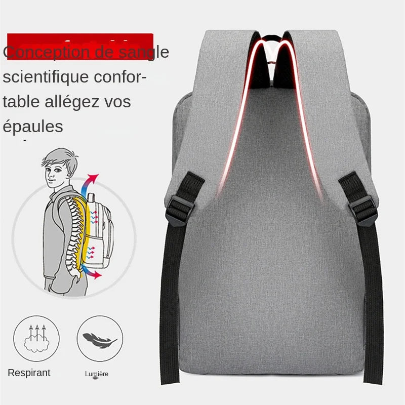 Sac à dos d'affaires étanche pour hommes, sacs à dos d'école USB, sac à dos pour ordinateur portable de 15.6 pouces, sacs à dos de grande capacité pour hommes