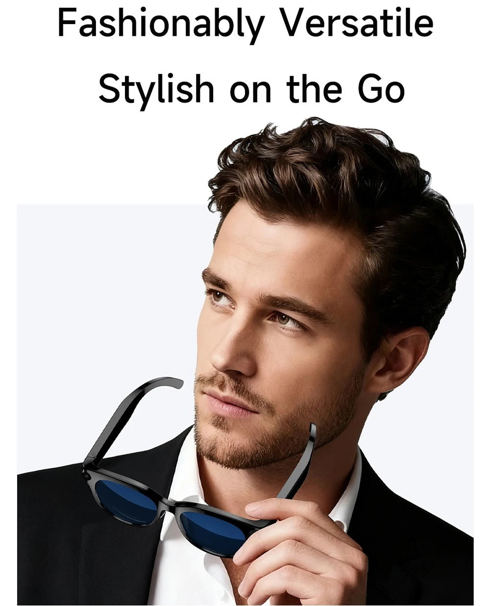 AI lunettes intelligentes traduction en temps réel double caméra Bluetooth appel lunettes de soleil tirer Audio vidéo lecteur de musique multifonctionnel hommes