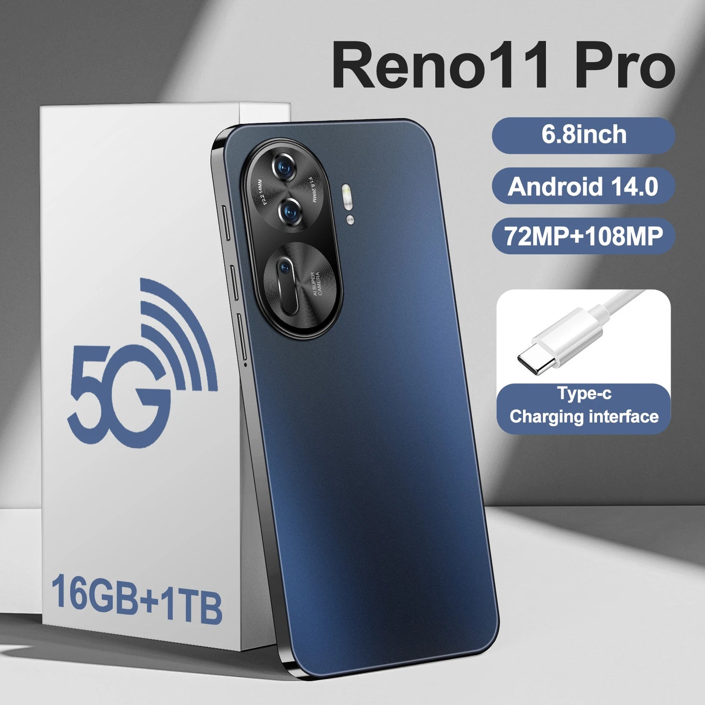 Reno 11 Pro 2025 nouvelle édition mondiale 7.3HD originale double carte intelligente 7800mAh batterie fonction de reconnaissance faciale