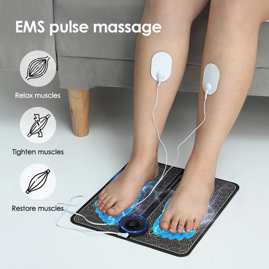 Coussin de Massage des pieds EMS, soulagement de la douleur, relaxation des pieds, points d'acupuncture, Stimulation musculaire électrique, améliore la Circulation sanguine, relaxation des pieds