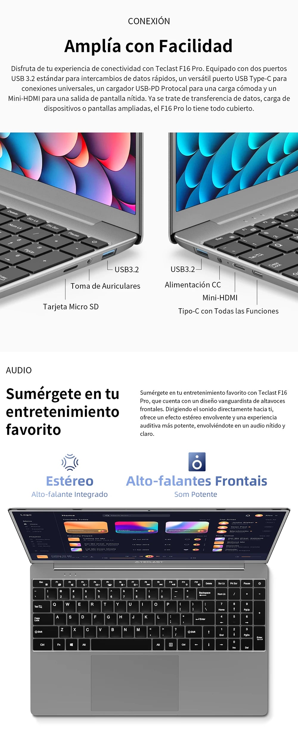 TECLAST-Ordinateur portable F16Pro avec clavier rétro4.2, 15.6 pouces, 16 Go de RAM, 512 Go de SSD, processeur Intel N95, écran IPS FHD 1080P, WiFi 6, BT 5.0, USB 3.2, 38000mWh