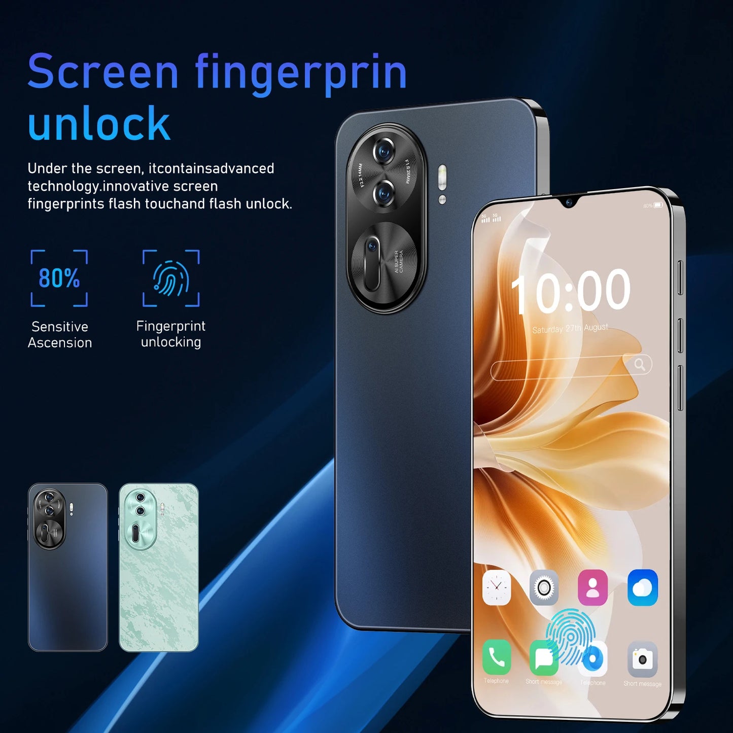 Reno 11 Pro 2025 nouvelle édition mondiale 7.3HD originale double carte intelligente 7800mAh batterie fonction de reconnaissance faciale