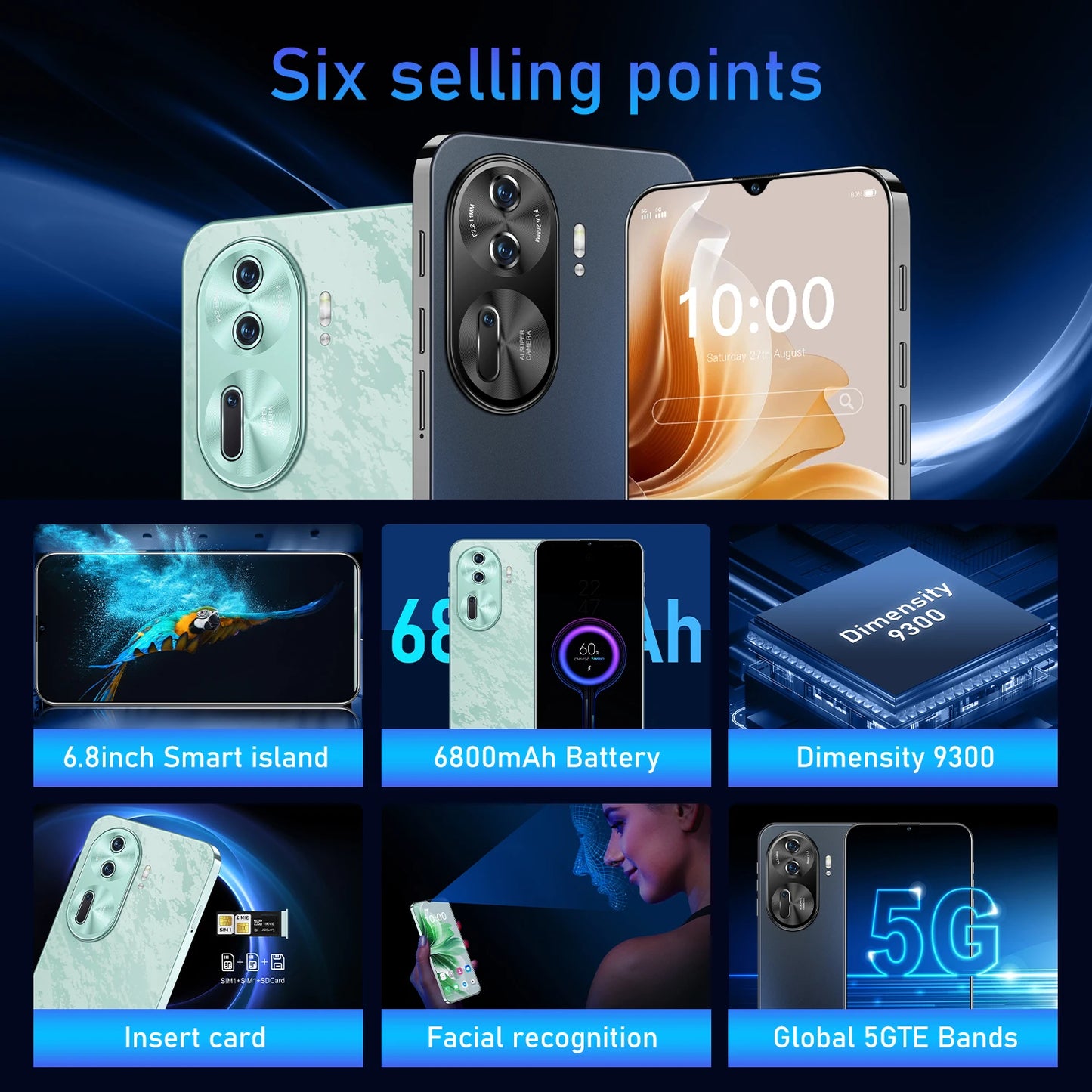 Reno 11 Pro 2025 nouvelle édition mondiale 7.3HD originale double carte intelligente 7800mAh batterie fonction de reconnaissance faciale