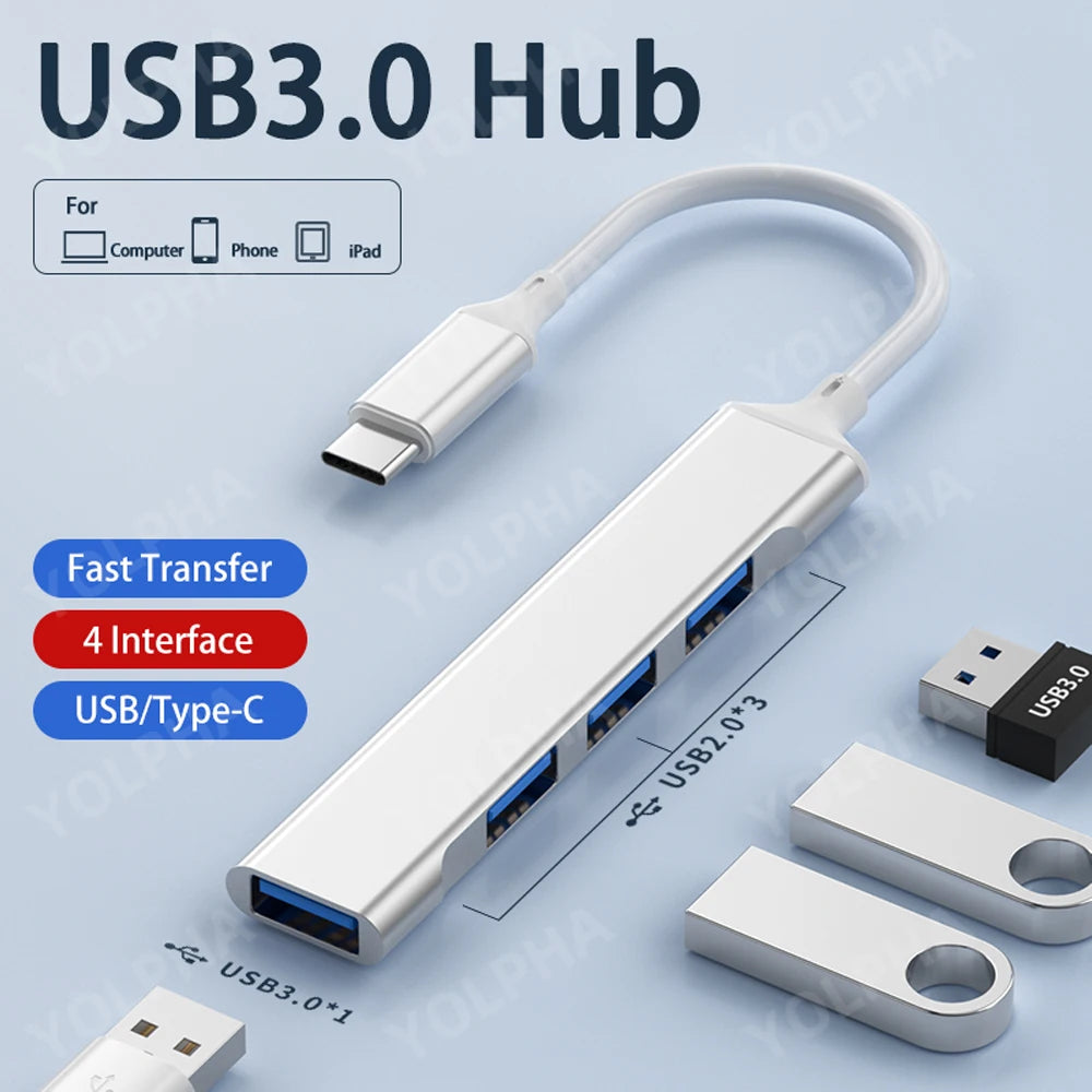 Hub USB Type-C 4 Ports 3.0 - L'adaptateur OTG multifonction qui va révolutionner votre connectivité 🔌🌐