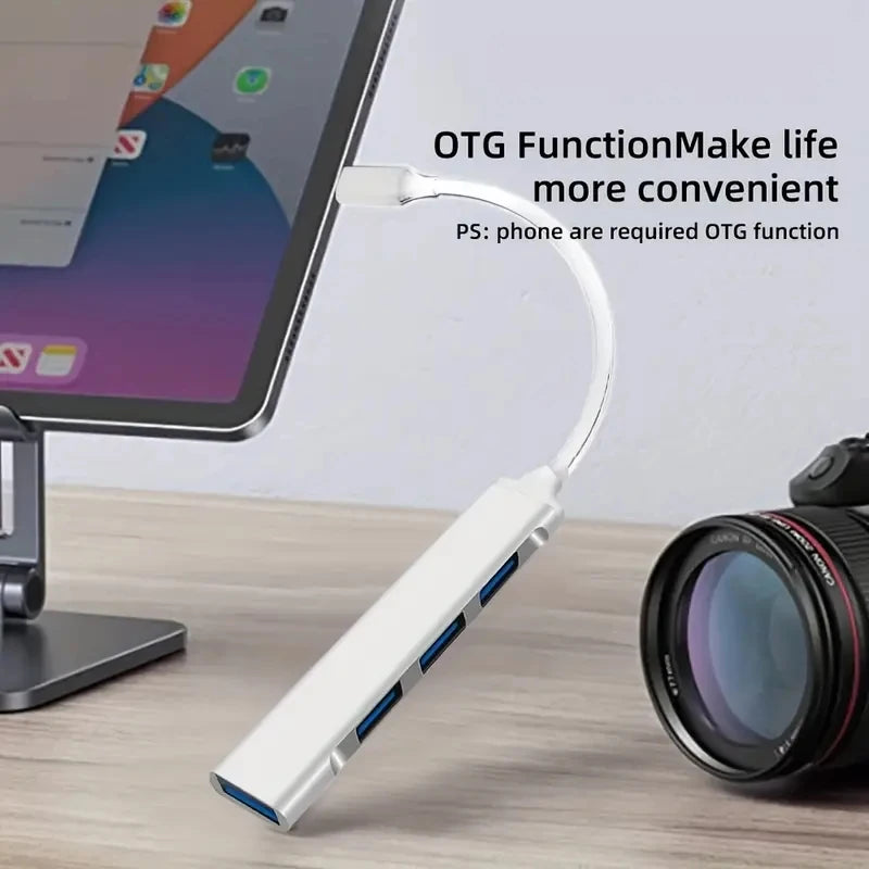 Hub USB Type-C 4 Ports 3.0 - Adaptateur OTG Multifonction 🔌💻