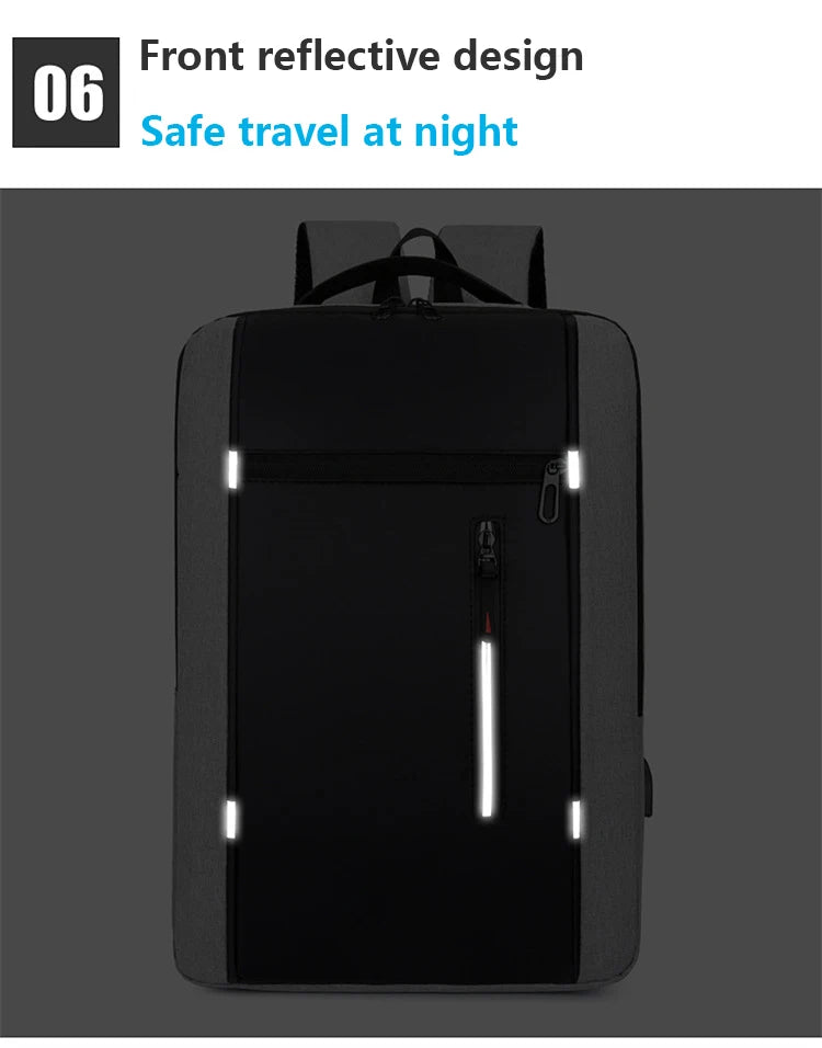 Sac à dos d'affaires étanche pour hommes, sacs à dos d'école USB, sac à dos pour ordinateur portable de 15.6 pouces, sacs à dos de grande capacité pour hommes