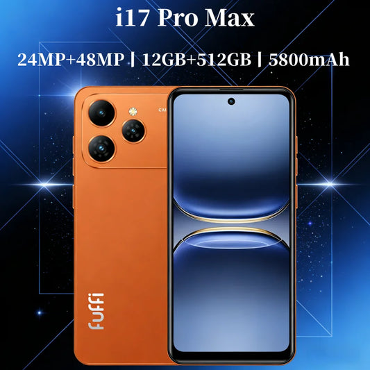 Smartphone Global Vision I17 Pro Max Android 5800mAh 12Go de RAM 512Go de ROM 6.56 pouces 720x1612HD 24+48MP MTK10 Réseau 4G Téléphone mobile