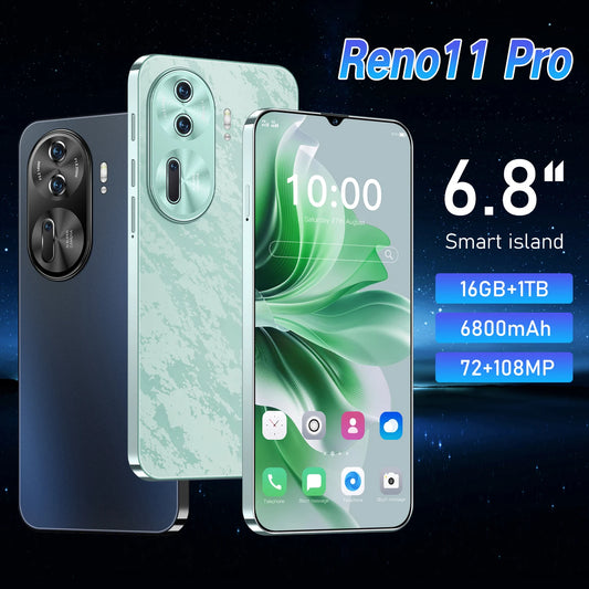 Reno 11 Pro 2025 nouvelle édition mondiale 7.3HD originale double carte intelligente 7800mAh batterie fonction de reconnaissance faciale