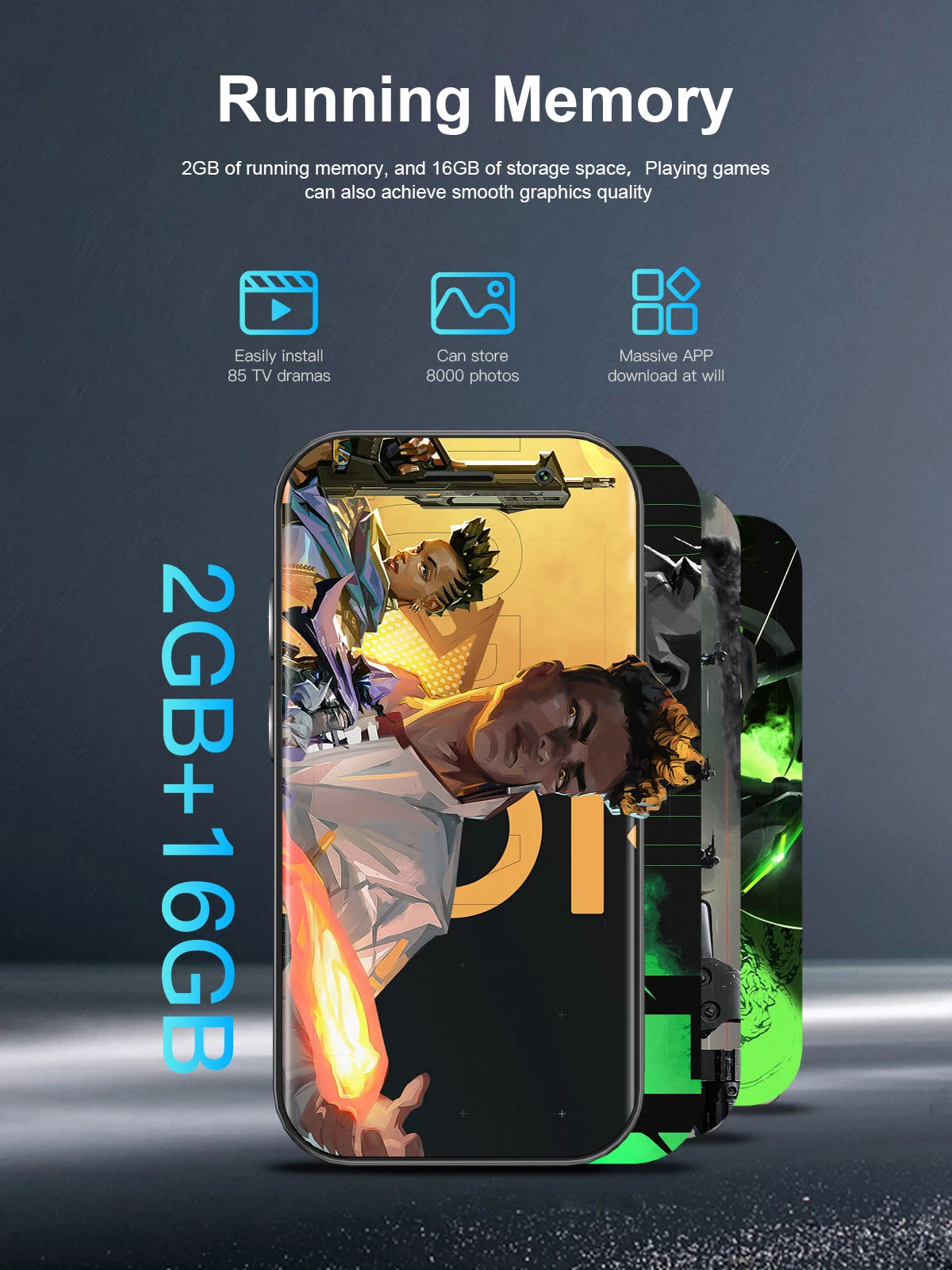 SERVO KING9000, petit téléphone portable Smartphone, écran HD 3.0 ", Android 10.0, réseau 4G, persévérance, 2 Go + 16 Go, 2000mAh,Reconnaissance faciale , mini téléphone portable