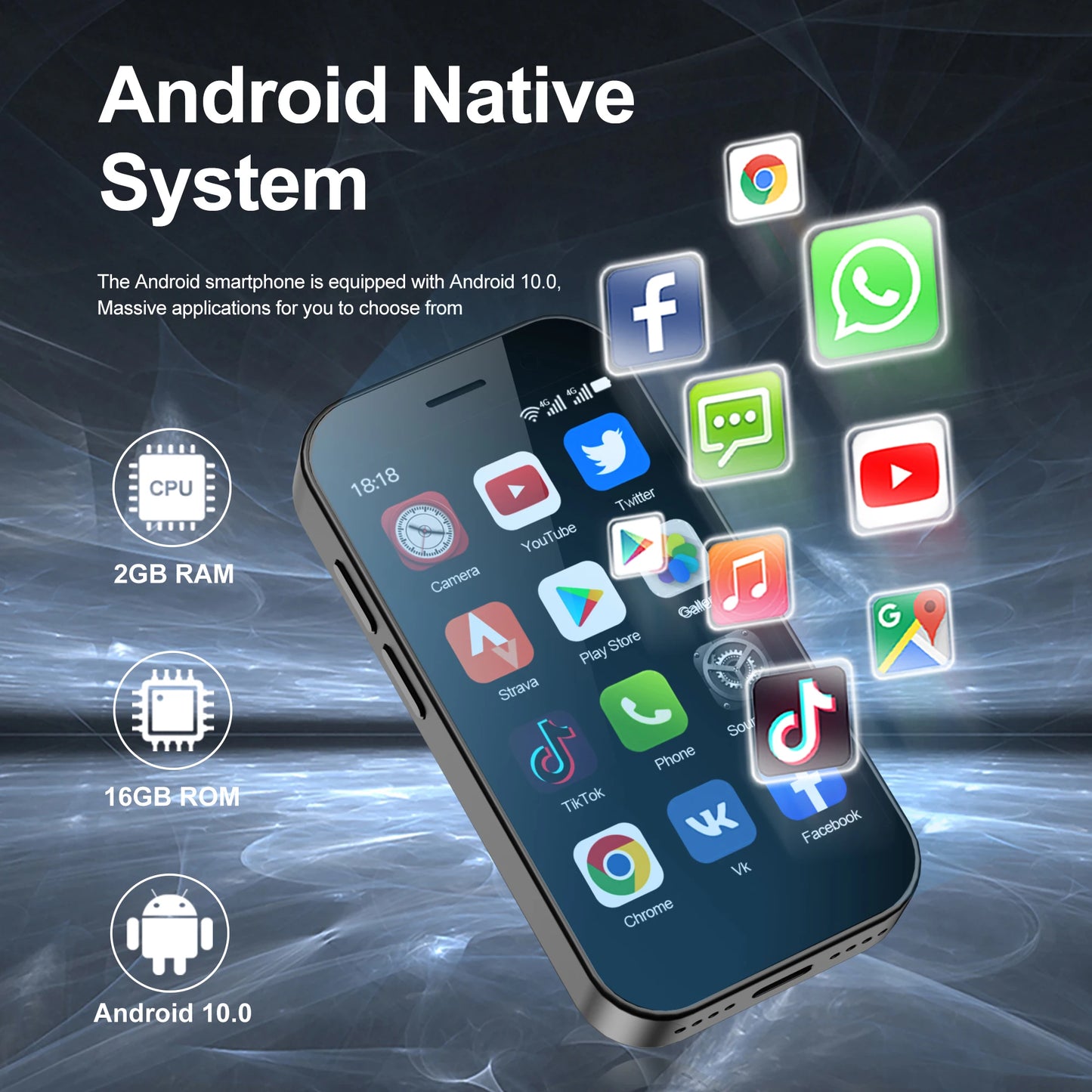 SERVO KING9000, petit téléphone portable Smartphone, écran HD 3.0 ", Android 10.0, réseau 4G, persévérance, 2 Go + 16 Go, 2000mAh,Reconnaissance faciale , mini téléphone portable