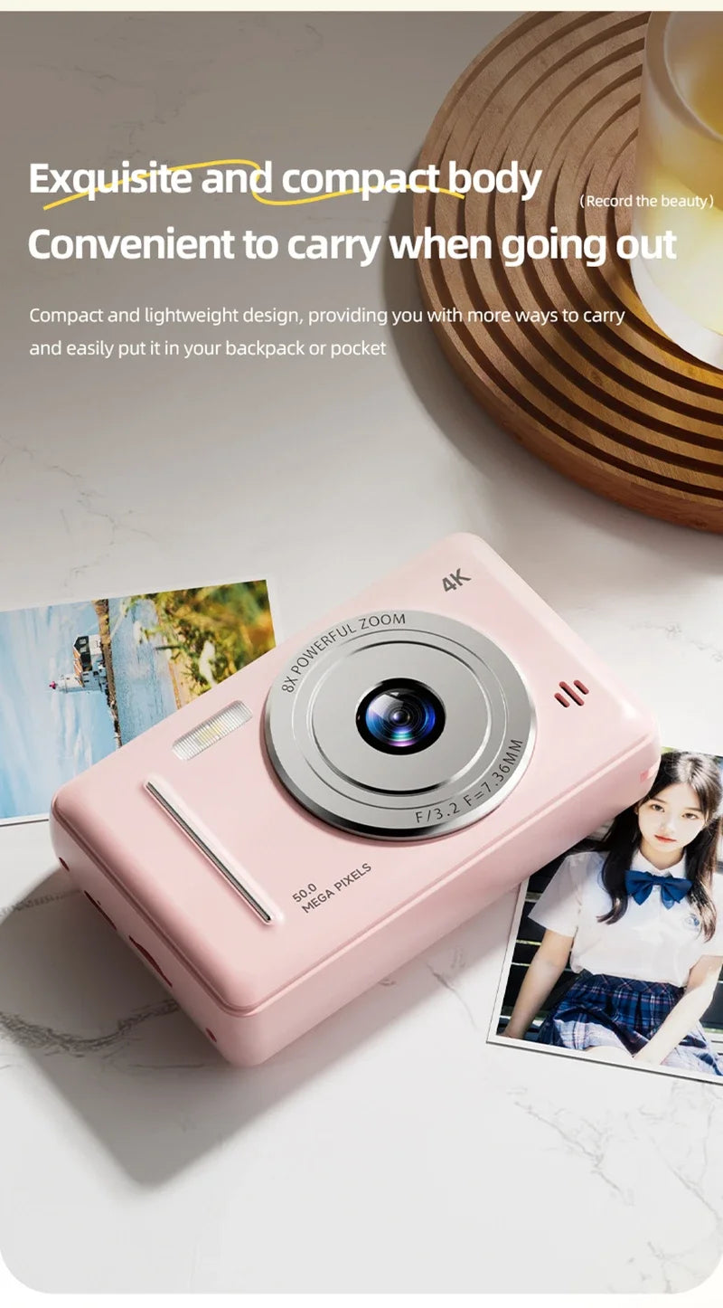 Xiaomi 4K appareil photo numérique rétro CCD Portable carte caméra d'entrée de gamme double caméra Flash 50 millions de Pixels mise au point automatique