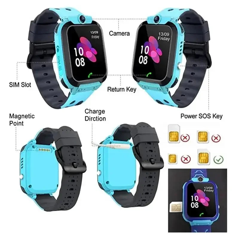 Xiaomi 4G enfants montre intelligente Mini enfants téléphone avec appel SOS caméra 3 en 1 dessin animé montre fille garçon anniversaire cadeau de noël 2025New