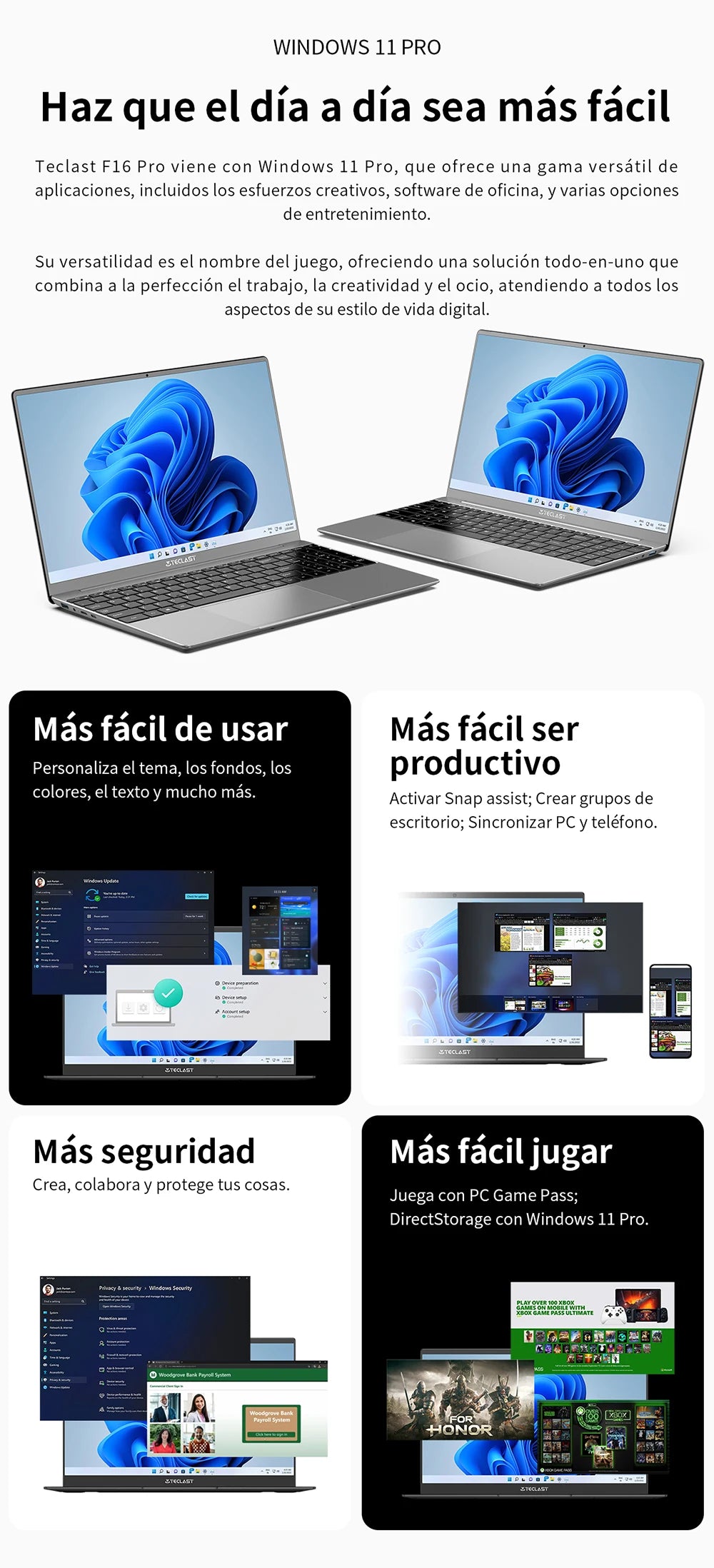 TECLAST-Ordinateur portable F16Pro avec clavier rétro4.2, 15.6 pouces, 16 Go de RAM, 512 Go de SSD, processeur Intel N95, écran IPS FHD 1080P, WiFi 6, BT 5.0, USB 3.2, 38000mWh