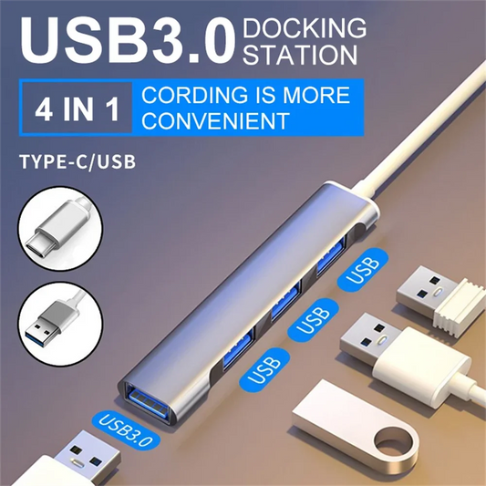 Adaptateur séparateur multi-ports USB 3.0/Type C vers 4 USB OTG, 4 en 1, pour Macbook Pro, accessoires d'ordinateur portable, haute vitesse