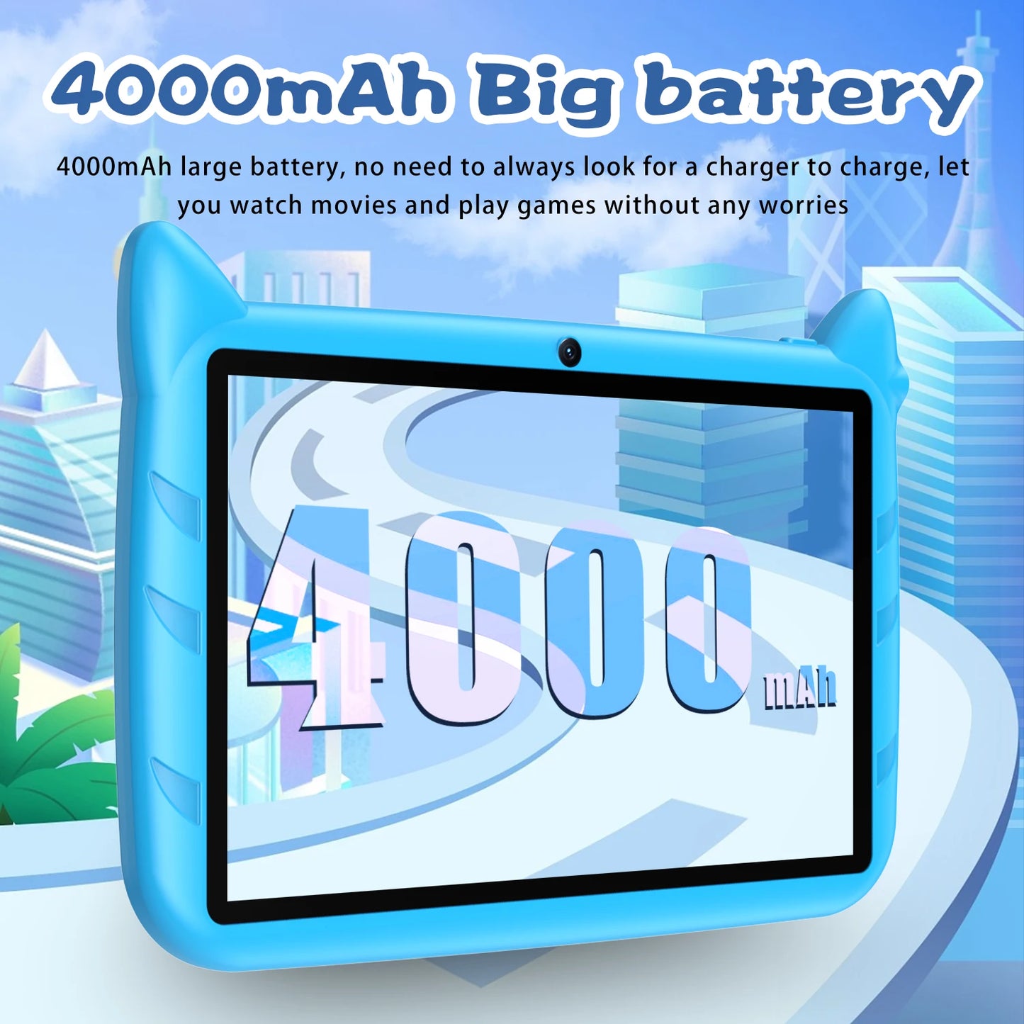 BDF dessin animé modèle 7 pouces enfants tablette Quad Core 4GB RAM 64GB ROM Android 13 Google apprentissage jeux éducatifs tablettes 4000mAh