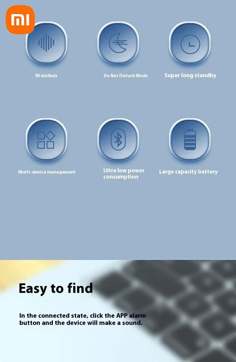 Xiaomi – traceur GPS intelligent Airtag Bluetooth 5.3, fonctionne avec le système Android iOS, Mini localisateur d'étiquette d'air, sac pour enfants, détecteur mural de clé