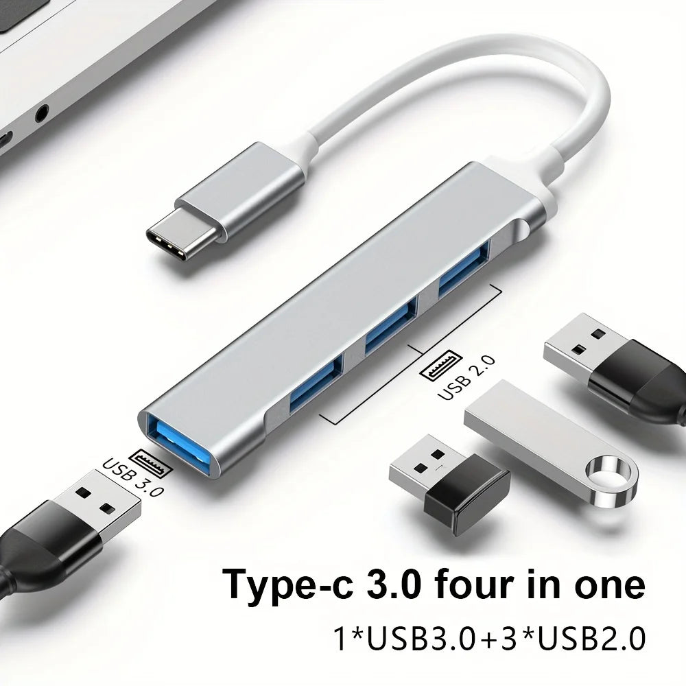 Hub USB 4 Ports à Haute Vitesse pour Téléphone et Ordinateur