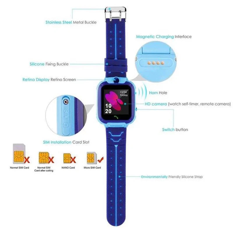 Xiaomi enfants montre intelligente SOS GPS localisation Tracke carte Sim appel enfant montre intelligente caméra étanche montre cadeau pour Ios Android