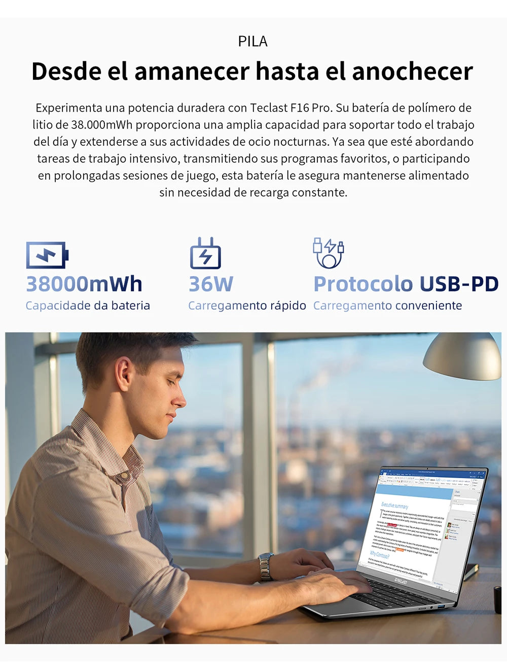 TECLAST-Ordinateur portable F16Pro avec clavier rétro4.2, 15.6 pouces, 16 Go de RAM, 512 Go de SSD, processeur Intel N95, écran IPS FHD 1080P, WiFi 6, BT 5.0, USB 3.2, 38000mWh