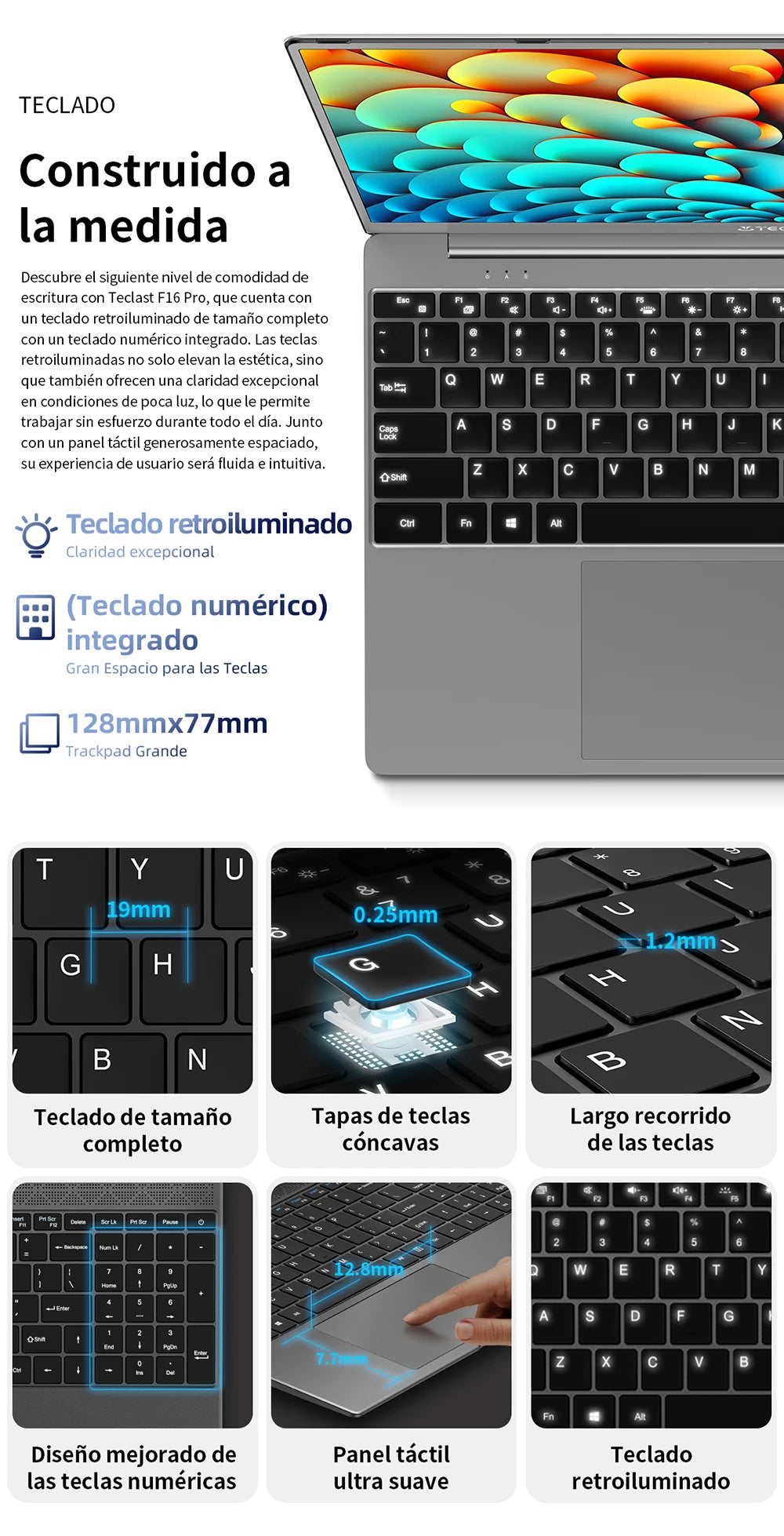 TECLAST-Ordinateur portable F16Pro avec clavier rétro4.2, 15.6 pouces, 16 Go de RAM, 512 Go de SSD, processeur Intel N95, écran IPS FHD 1080P, WiFi 6, BT 5.0, USB 3.2, 38000mWh