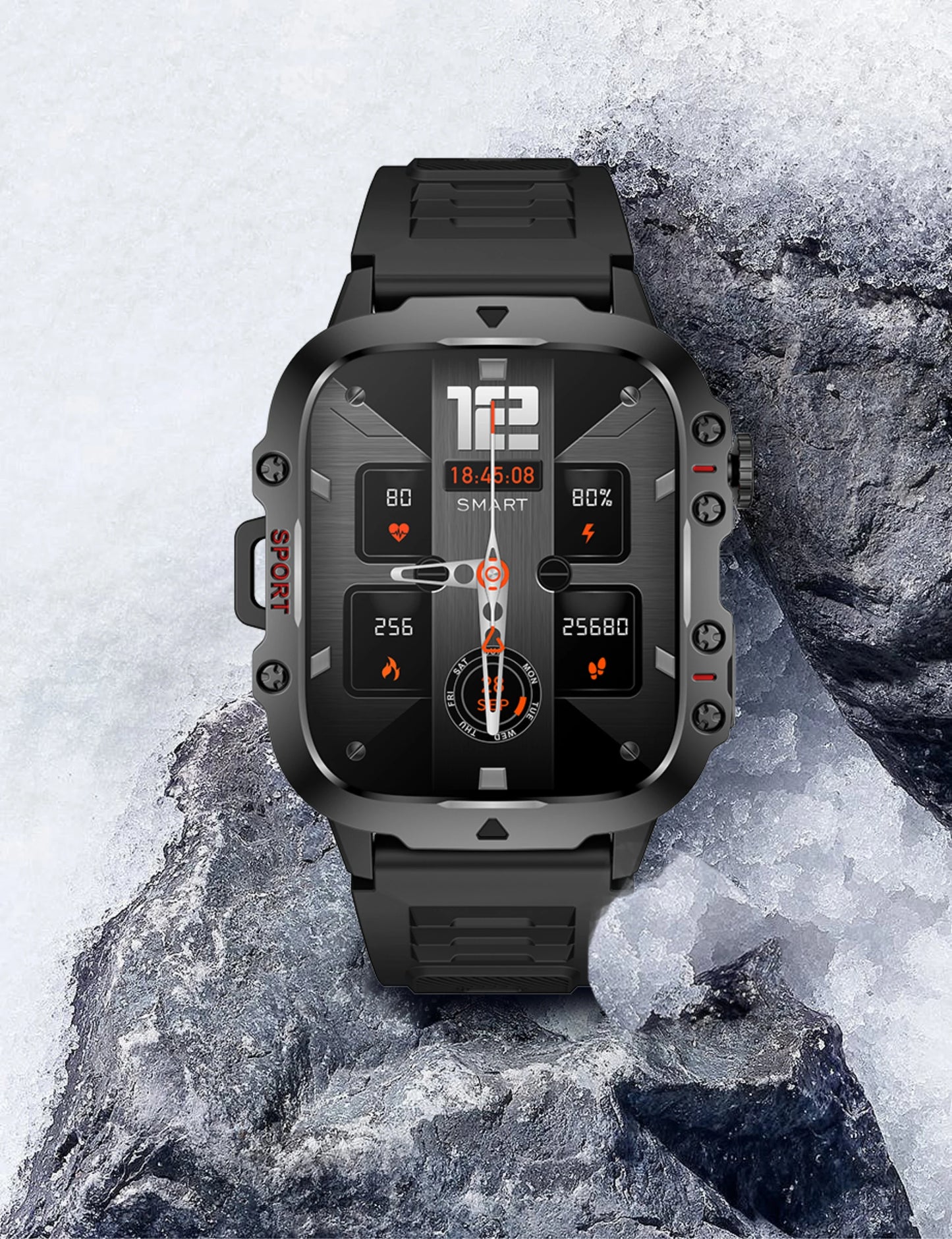 Montre intelligente militaire robuste pour hommes, montres d'extérieur lP68, étanche, 2024 ", voix Al, appel Bluetooth, montre intelligente pour Android LOS, 2.01