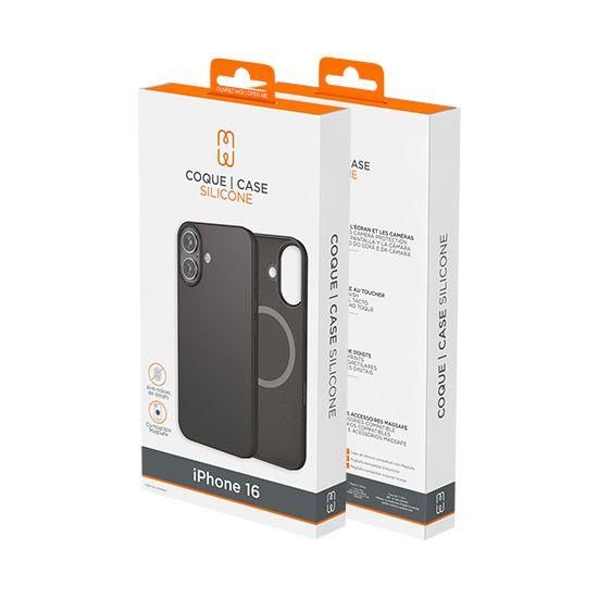 Coque silicone MagSafe iPhone 16 - Noir-3